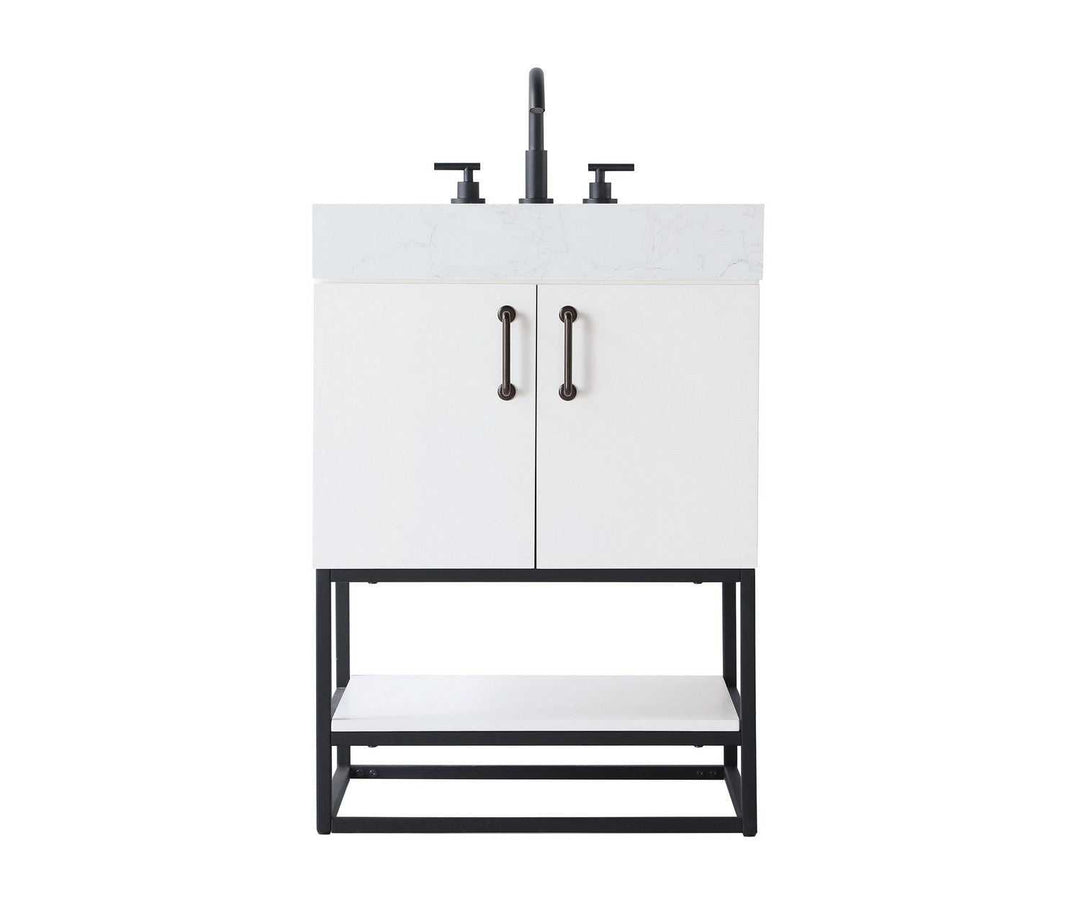 Caroline Bathroom Vanity in White Elegant Lighting