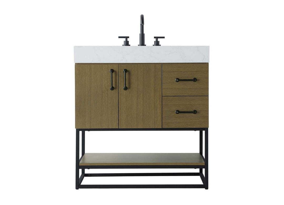Caroline Bathroom Vanity in Chestnut Brown Elegant Lighting