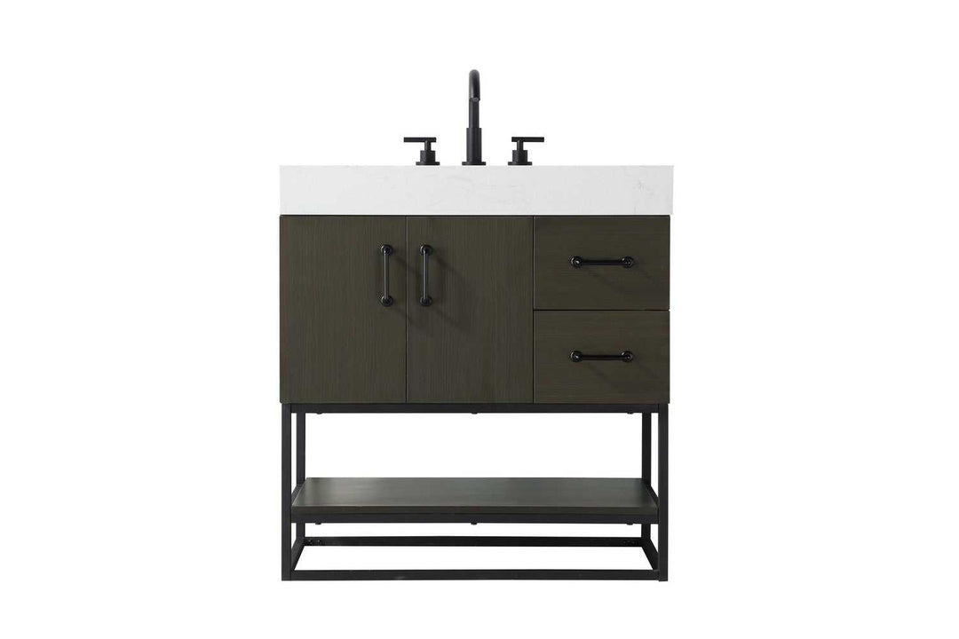 Caroline Bathroom Vanity in Mocha Brown Elegant Lighting