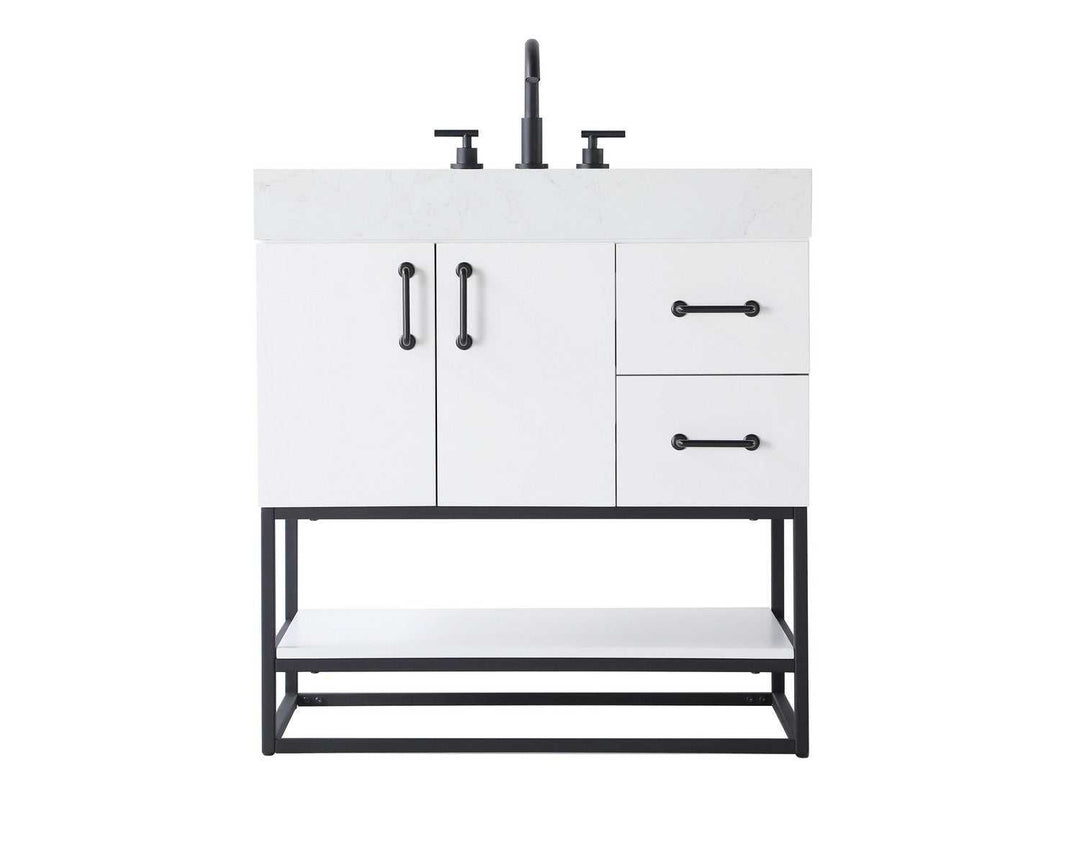 Caroline Bathroom Vanity in White Elegant Lighting