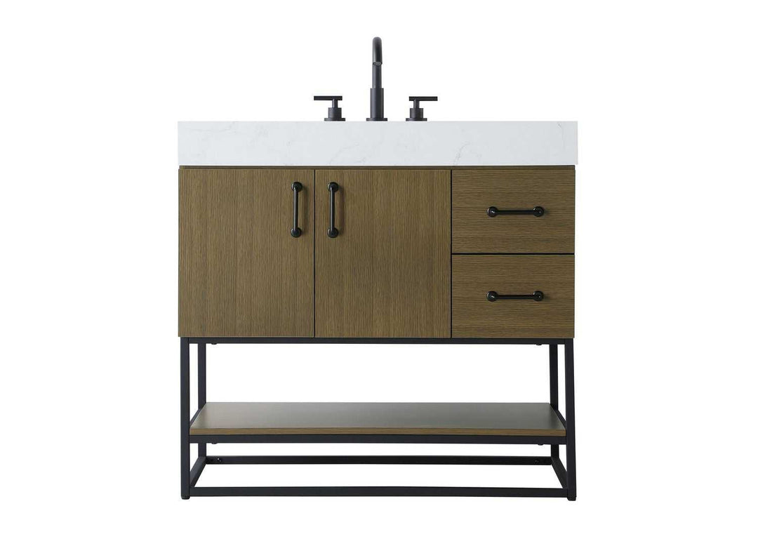 Caroline Bathroom Vanity in Chestnut Brown Elegant Lighting