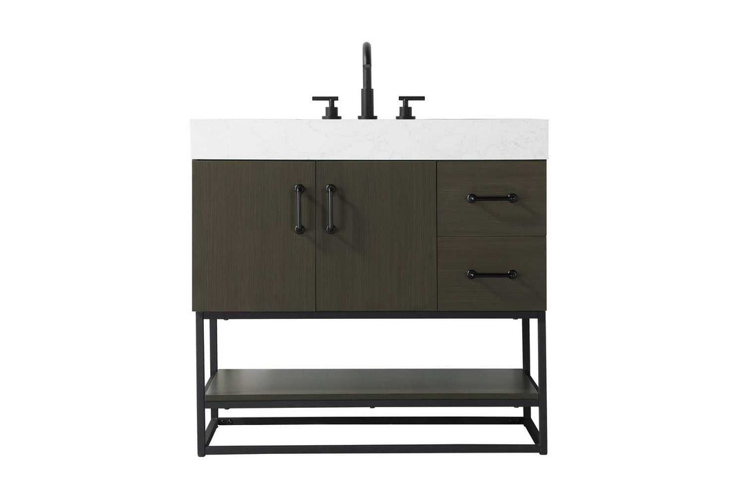 Caroline Bathroom Vanity in Mocha Brown Elegant Lighting