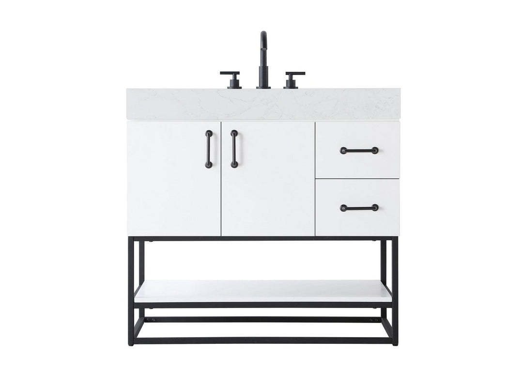 Caroline Bathroom Vanity in White Elegant Lighting