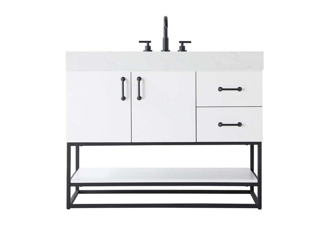 Caroline Bathroom Vanity in White Elegant Lighting