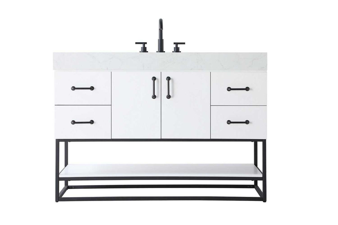 Caroline Bathroom Vanity in White Elegant Lighting