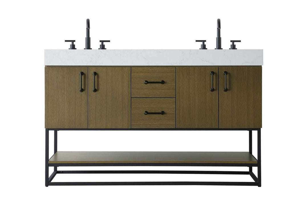 Caroline Bathroom Vanity in Chestnut Brown Elegant Lighting