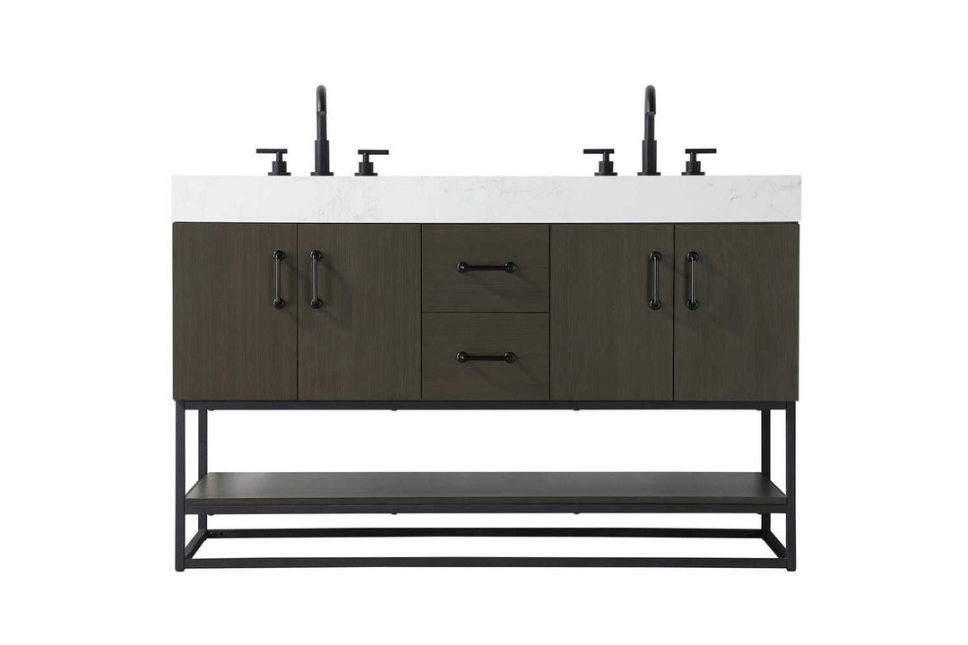 Caroline Bathroom Vanity in Mocha Brown Elegant Lighting