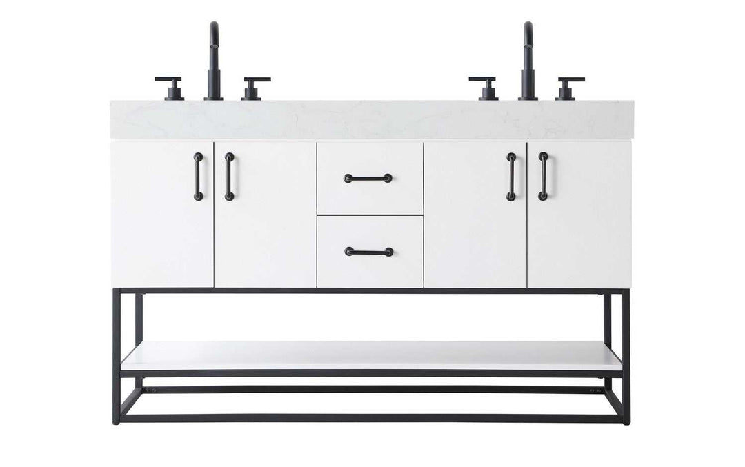 Caroline Bathroom Vanity in White Elegant Lighting