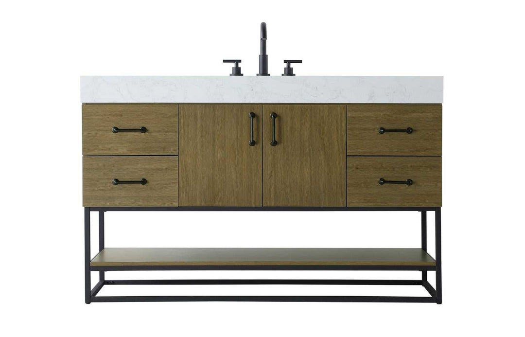 Caroline Bathroom Vanity in Chestnut Brown Elegant Lighting