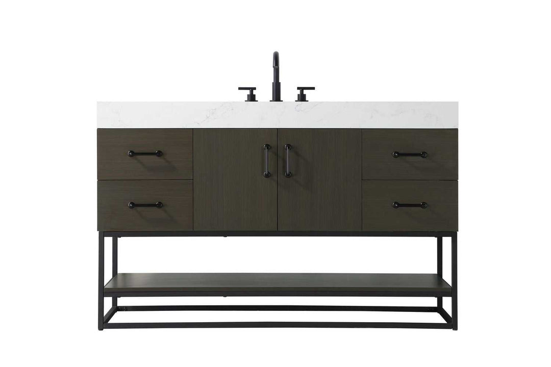 Caroline Bathroom Vanity in Mocha Brown Elegant Lighting