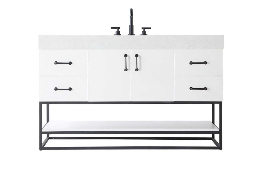 Caroline Bathroom Vanity in White Elegant Lighting