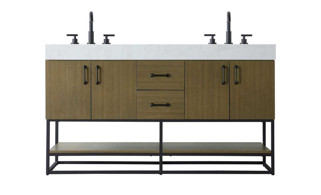 Caroline Bathroom Vanity in Chestnut Brown Elegant Lighting