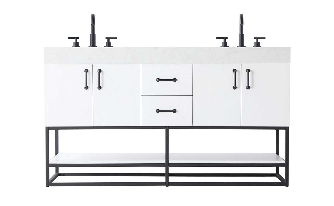 Caroline Bathroom Vanity in White Elegant Lighting