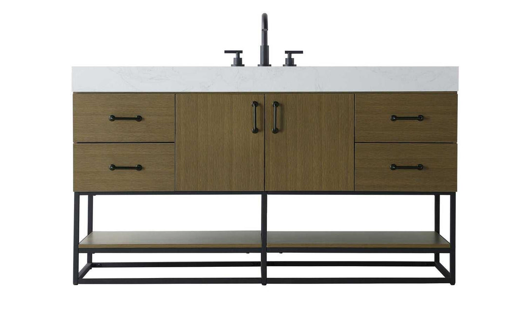 Caroline Bathroom Vanity in Chestnut Brown Elegant Lighting
