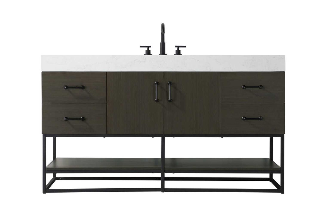 Caroline Bathroom Vanity in Mocha Brown Elegant Lighting