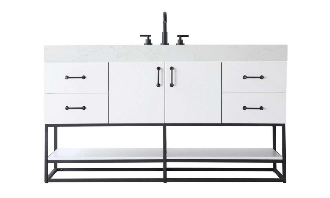 Caroline Bathroom Vanity in White Elegant Lighting