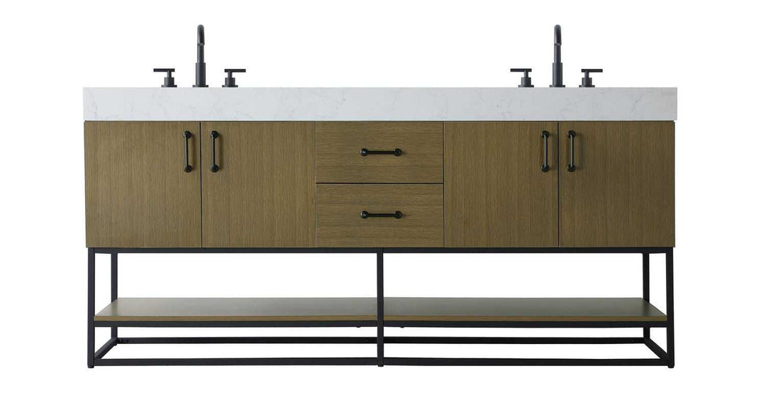 Caroline Bathroom Vanity in Chestnut Brown Elegant Lighting
