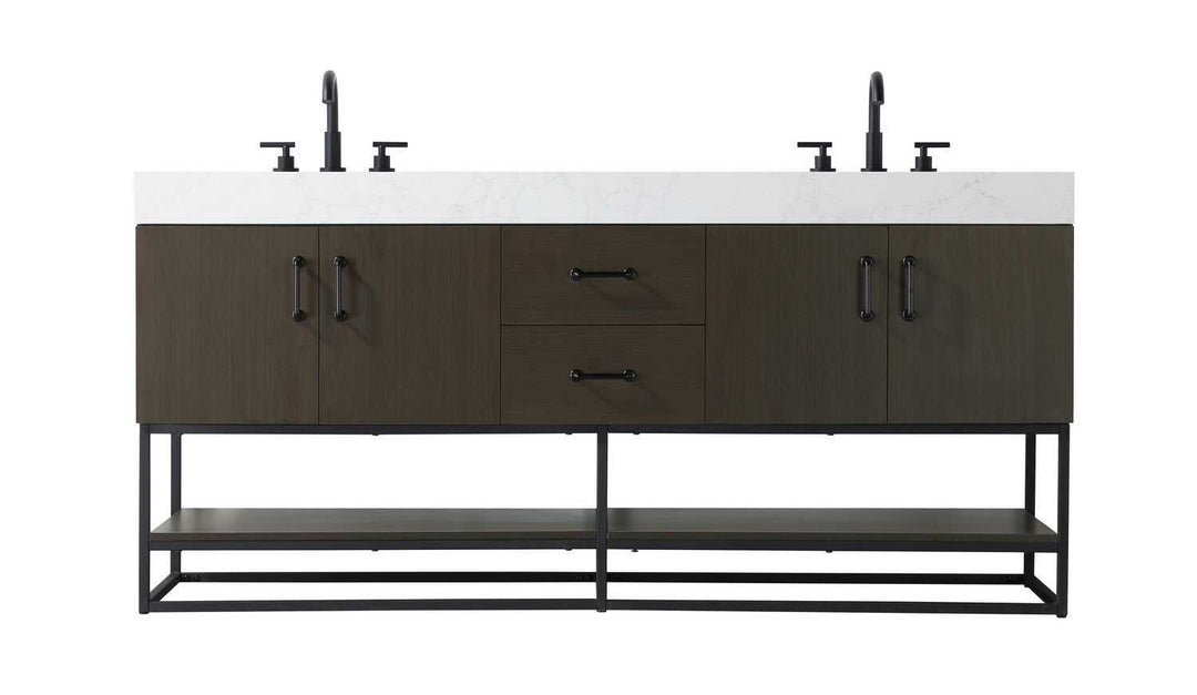 Caroline Bathroom Vanity in Mocha Brown Elegant Lighting