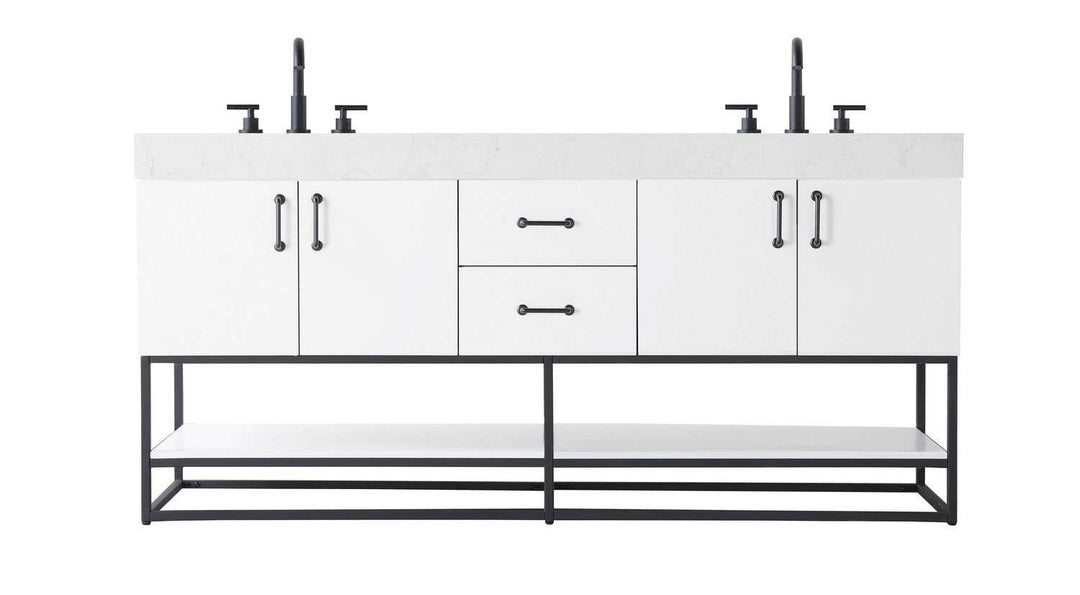Caroline Bathroom Vanity in White Elegant Lighting