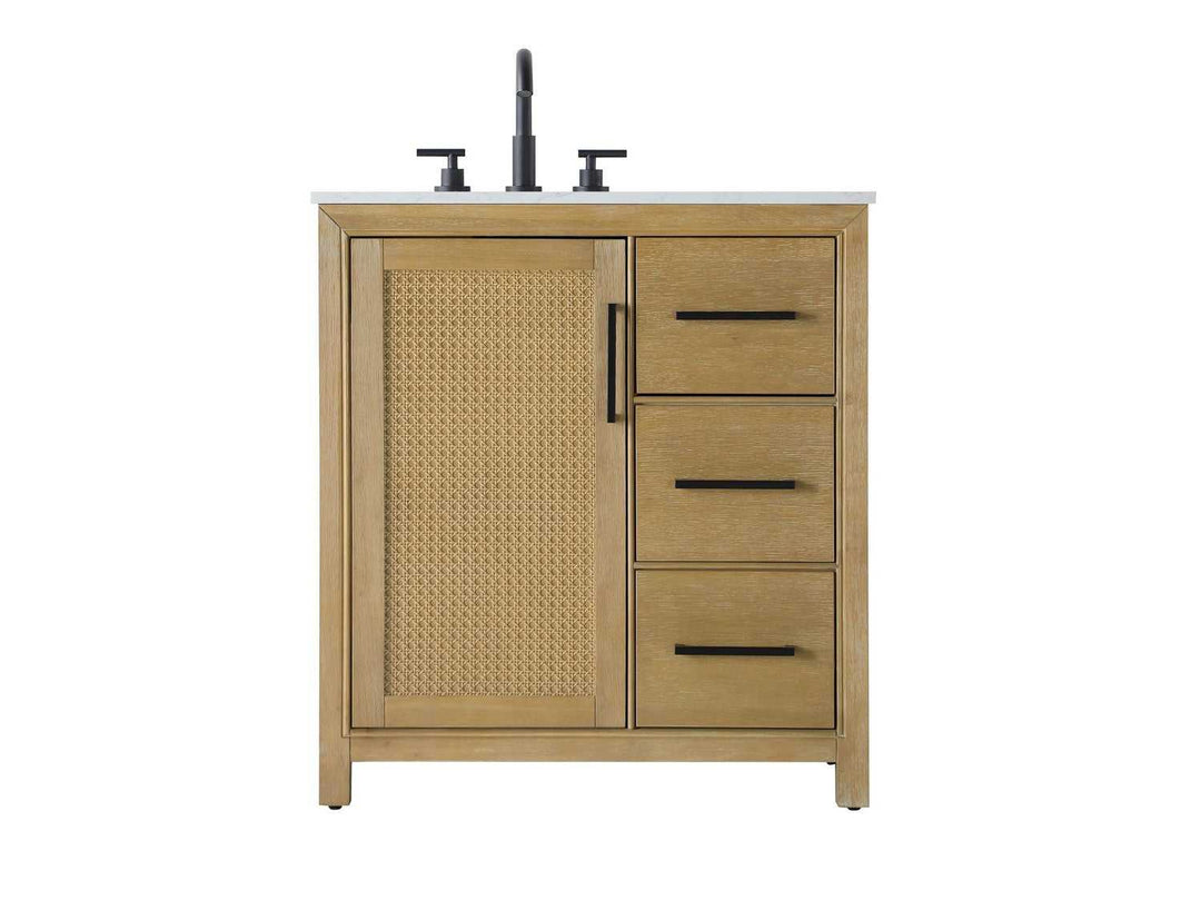 Alina Bathroom Vanity in Linen Oak Elegant Lighting