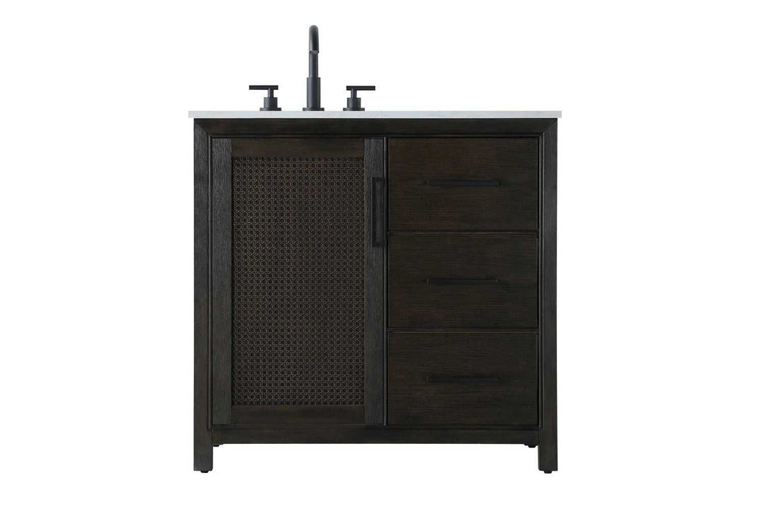 Alina Bathroom Vanity in Chocolate Oak Elegant Lighting