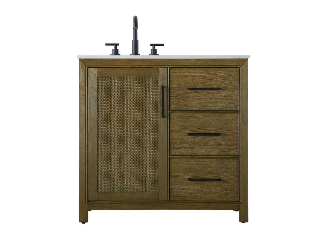 Alina Bathroom Vanity in Hazel Oak Elegant Lighting
