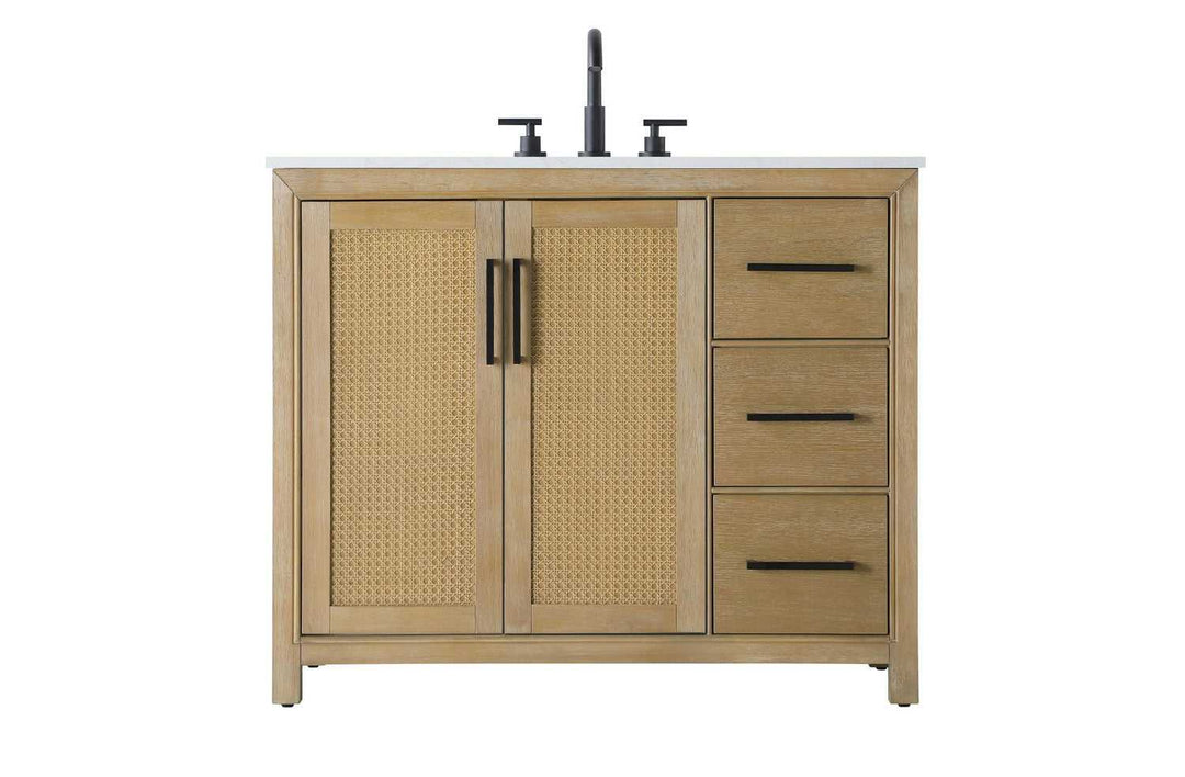 Alina Bathroom Vanity in Linen Oak Elegant Lighting