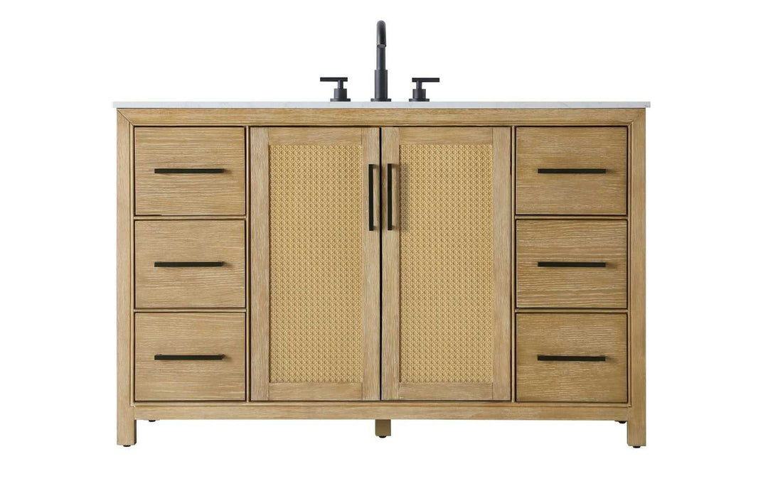 Alina Bathroom Vanity in Linen Oak Elegant Lighting