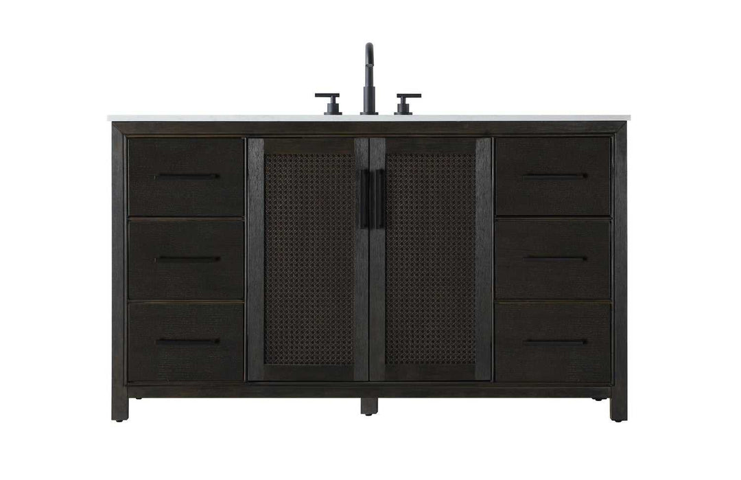 Alina Bathroom Vanity in Chocolate Oak Elegant Lighting