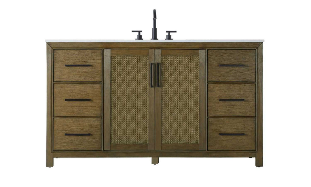 Alina Bathroom Vanity in Hazel Oak Elegant Lighting