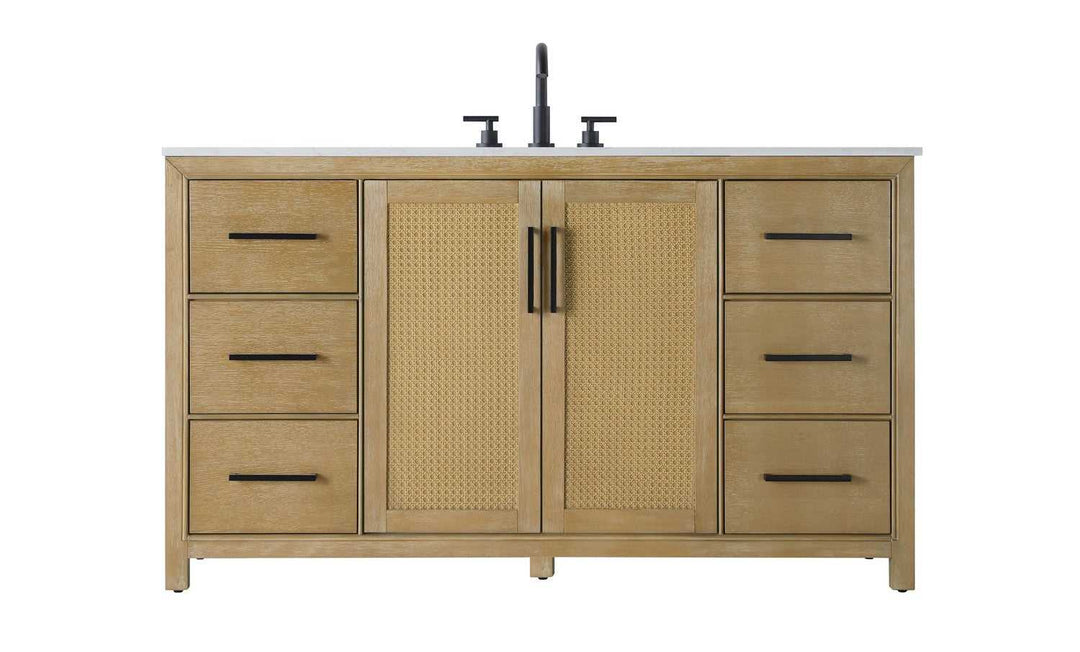 Alina Bathroom Vanity in Linen Oak Elegant Lighting