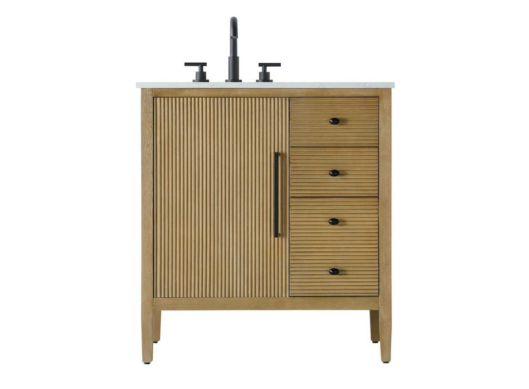 Blakely Bathroom Vanity in Linen Oak Elegant Lighting