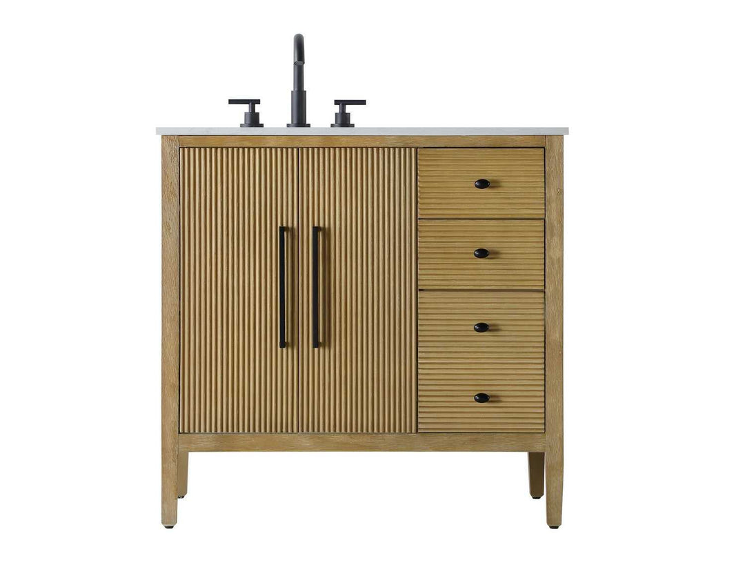 Blakely Bathroom Vanity in Linen Oak Elegant Lighting