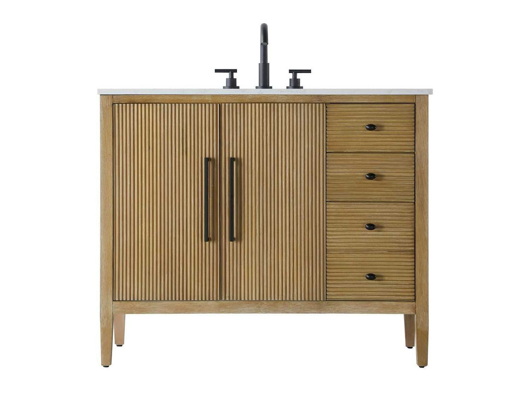 Blakely Bathroom Vanity in Linen Oak Elegant Lighting