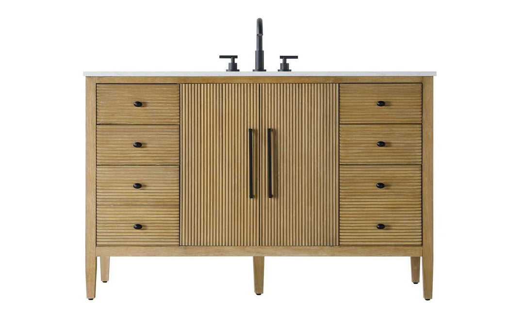 Blakely Bathroom Vanity in Linen Oak Elegant Lighting