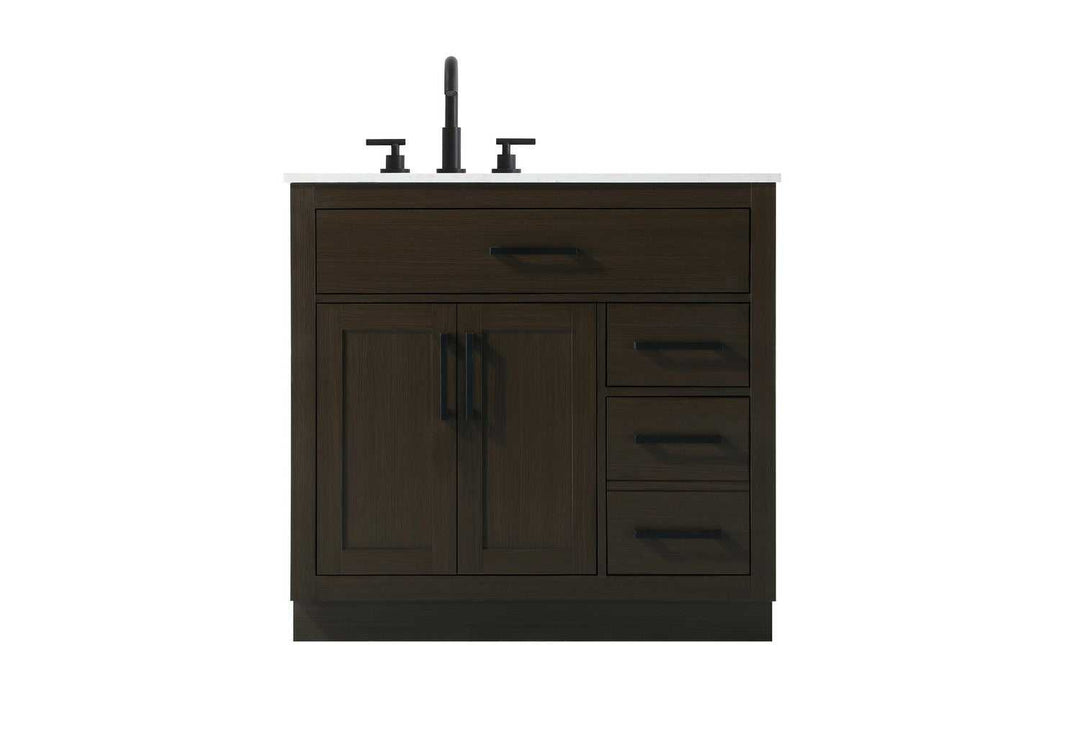 Alden Bathroom Vanity in Mocha Brown Elegant Lighting