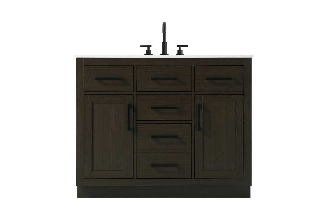 Alden Bathroom Vanity in Mocha Brown Elegant Lighting
