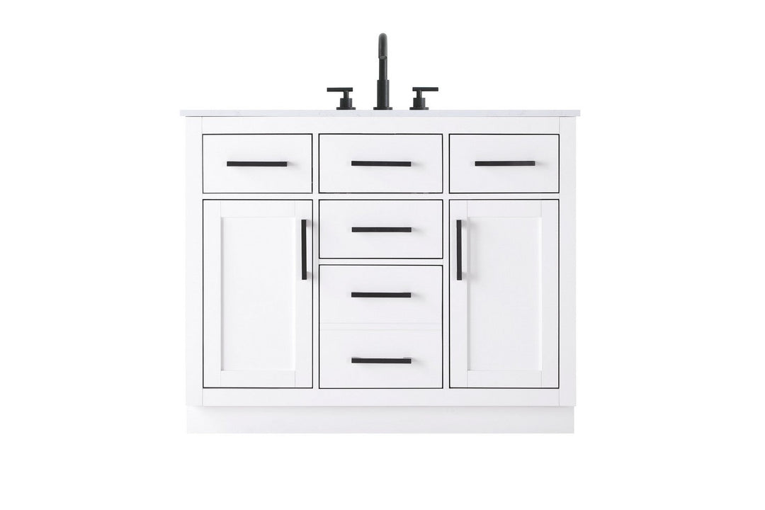 Alden Bathroom Vanity in White Elegant Lighting