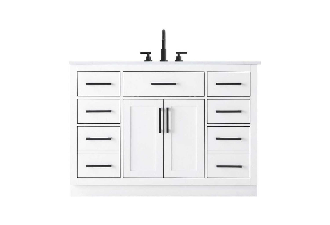 Alden Bathroom Vanity in White Elegant Lighting
