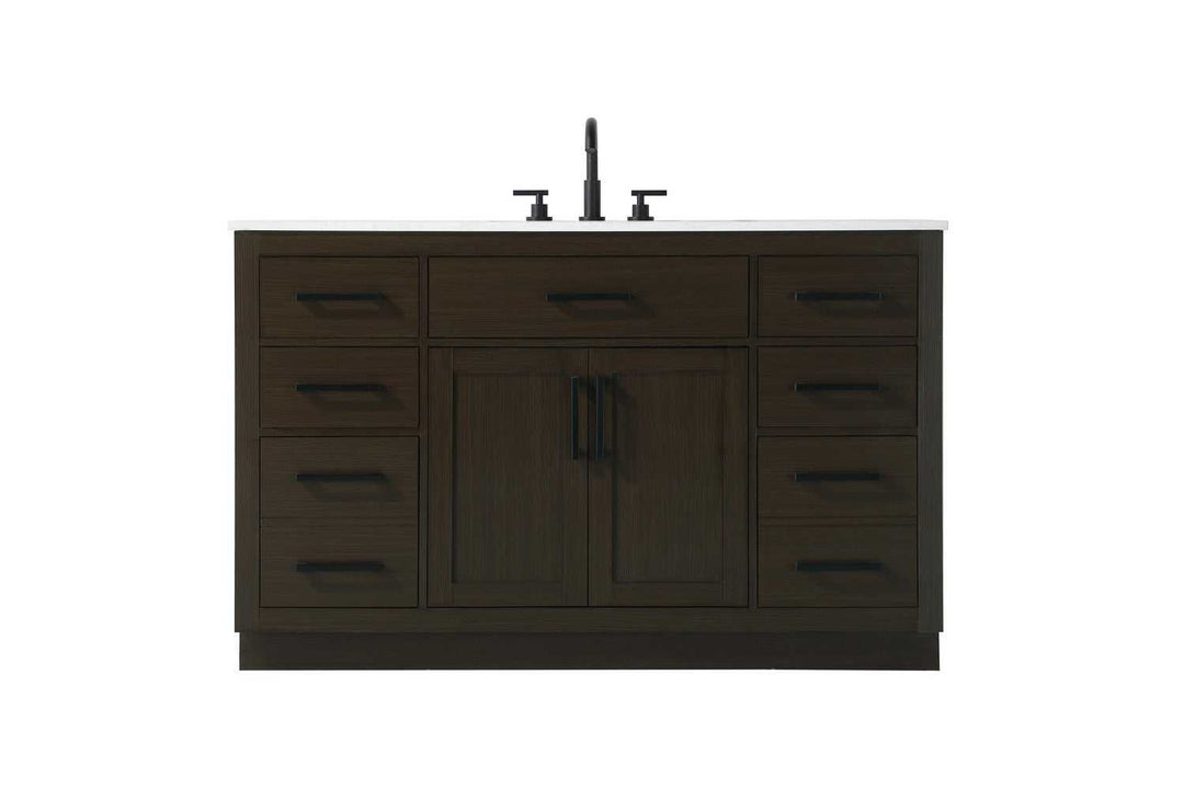 Alden Bathroom Vanity in Mocha Brown Elegant Lighting