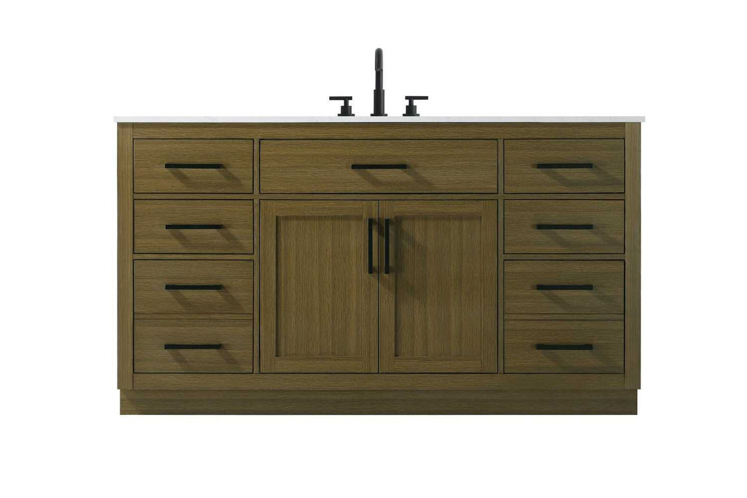 Alden Bathroom Vanity in Chestnut Brown Elegant Lighting
