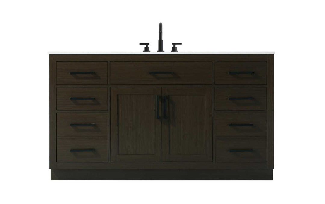 Alden Bathroom Vanity in Mocha Brown Elegant Lighting