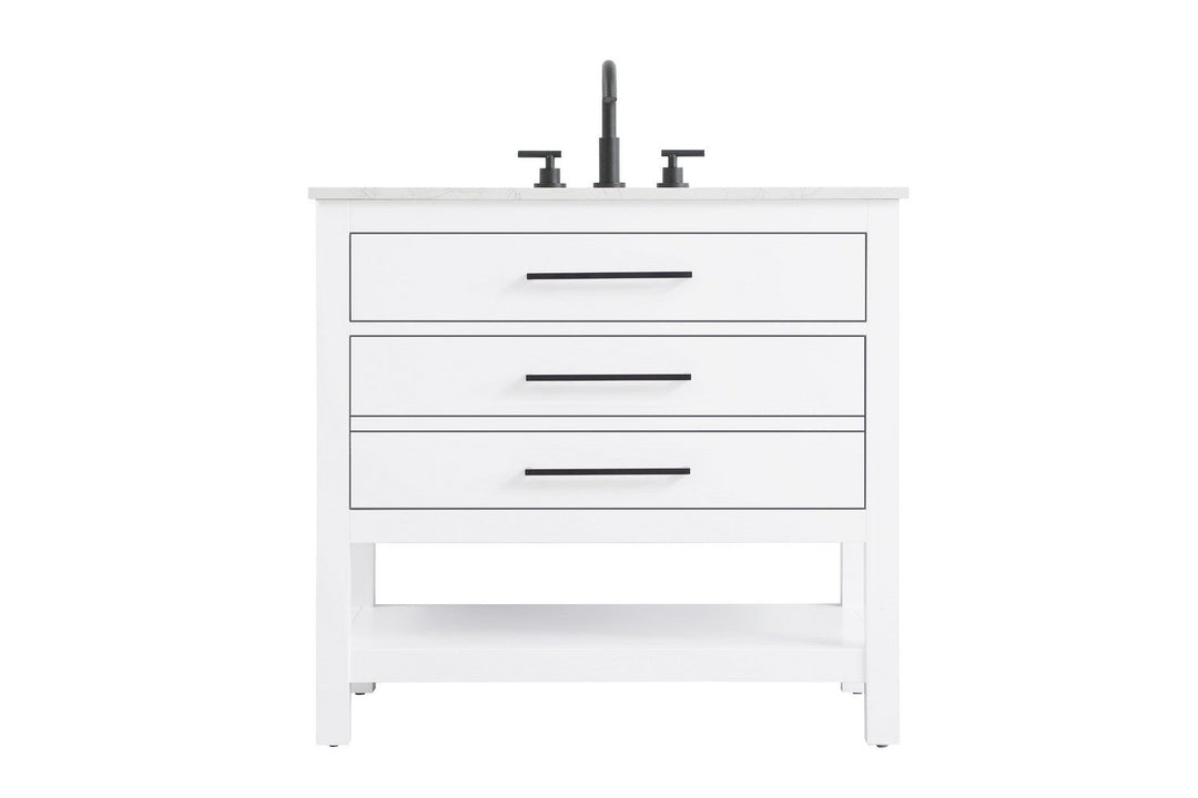 Karson Bathroom Vanity in White Elegant Lighting