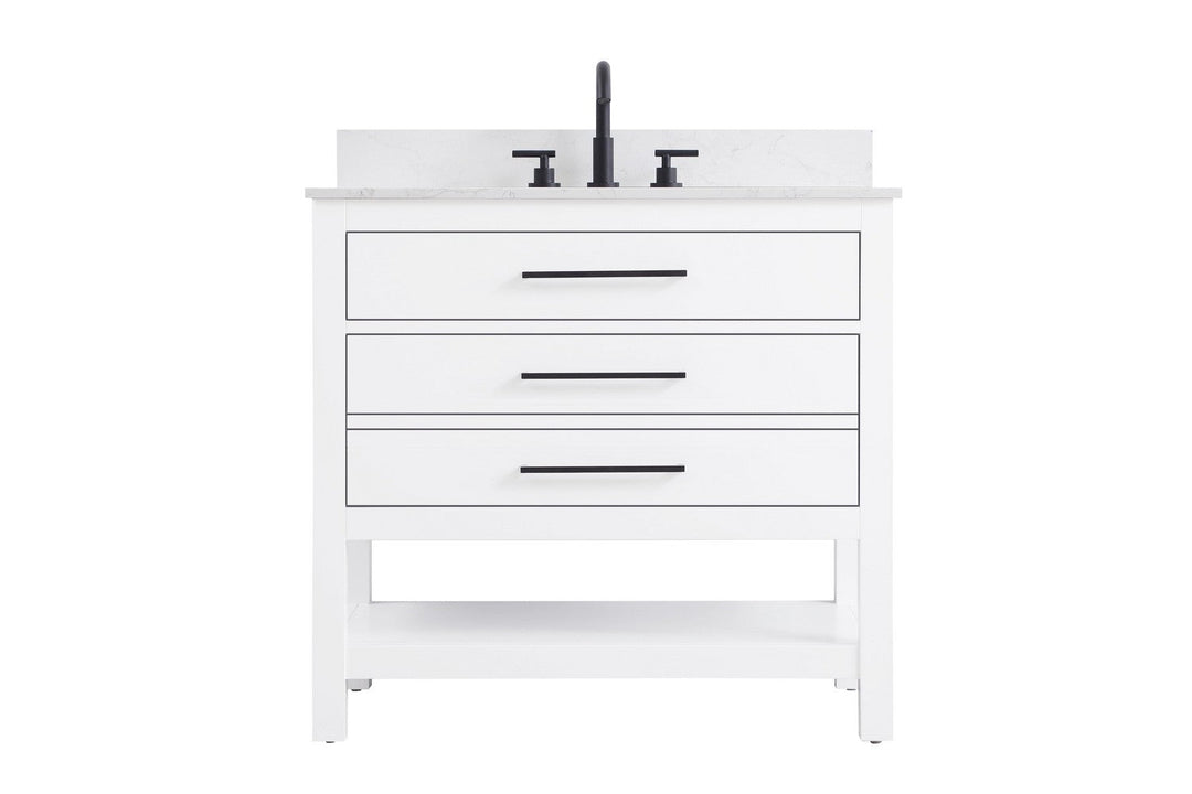 Karson Bathroom Vanity in White Elegant Lighting