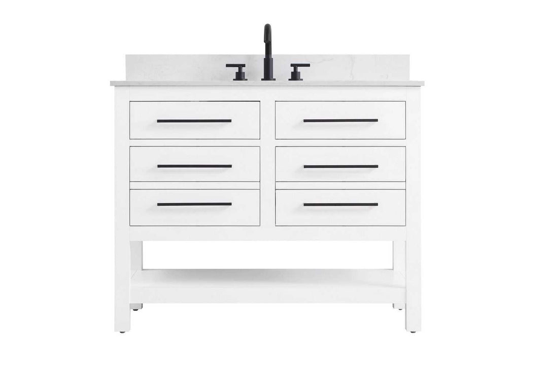 Karson Bathroom Vanity in White Elegant Lighting