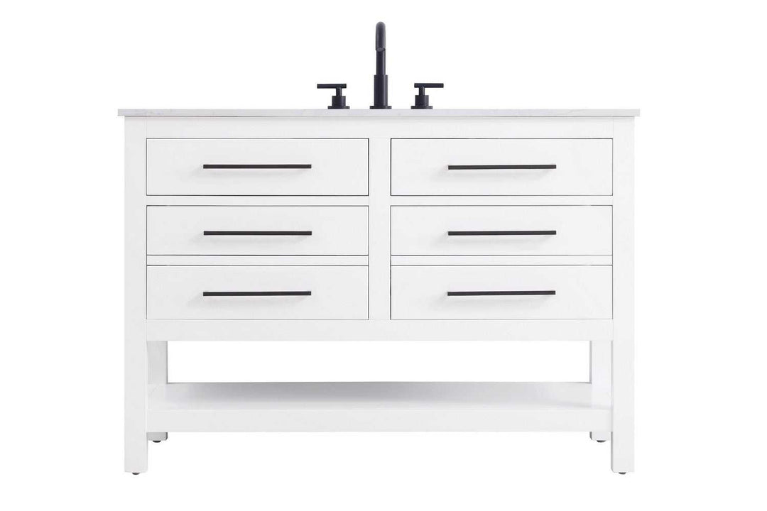 Karson Bathroom Vanity in White Elegant Lighting
