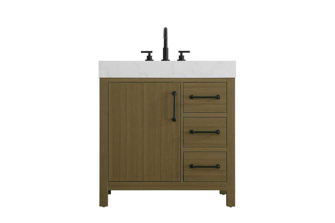 Nathan Bathroom Vanity in Chestnut Brown Elegant Lighting