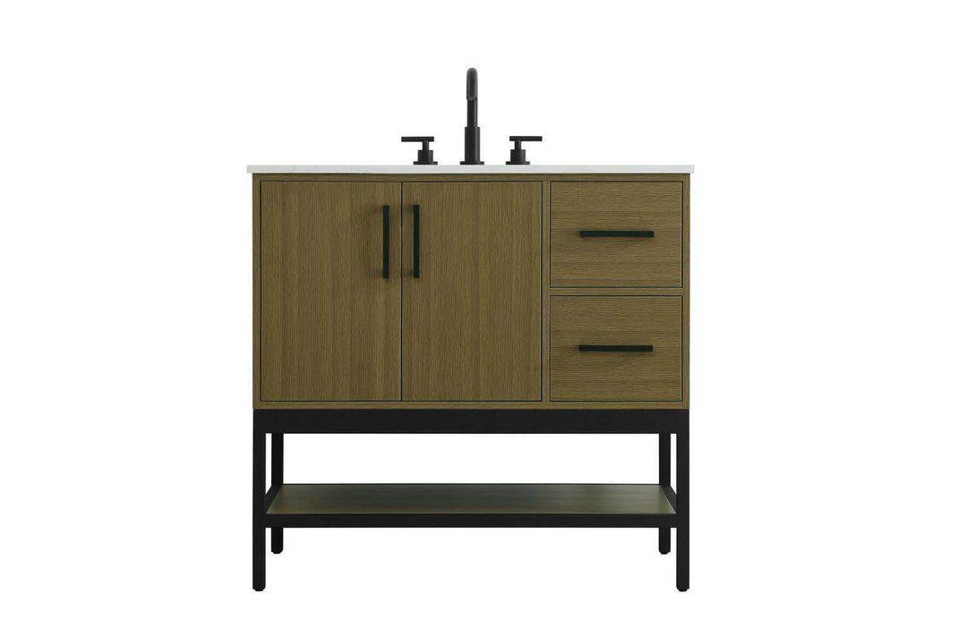 Lennox Bathroom Vanity in Chestnut Brown Elegant Lighting