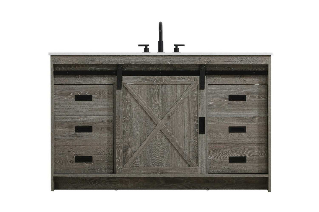 Austin Bathroom Vanity in Rustic Grey Elegant Lighting