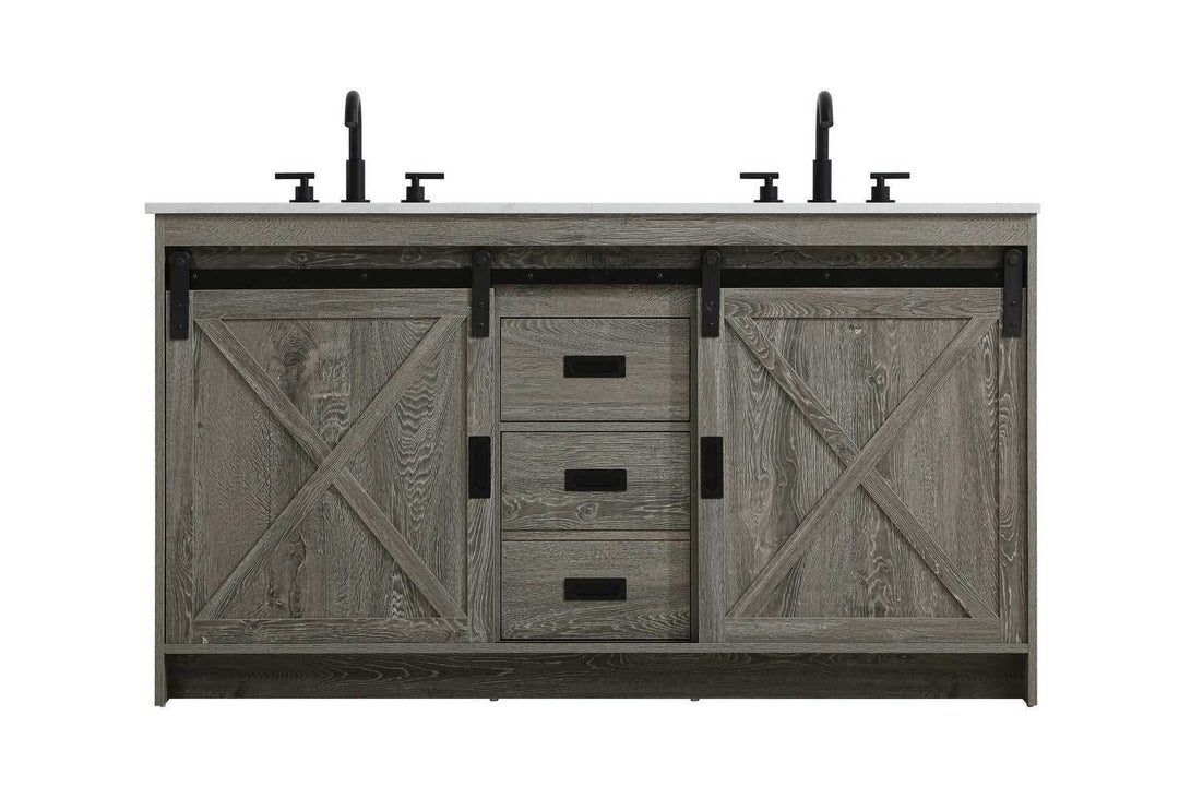 Austin Bathroom Vanity in Rustic Grey Elegant Lighting